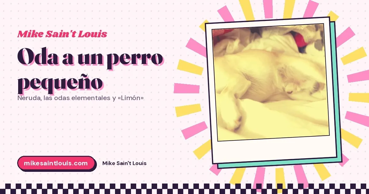 Oda a un perro pequeño: Neruda, las «Odas elementales» y «Limón», la nana de las cosas sencillas