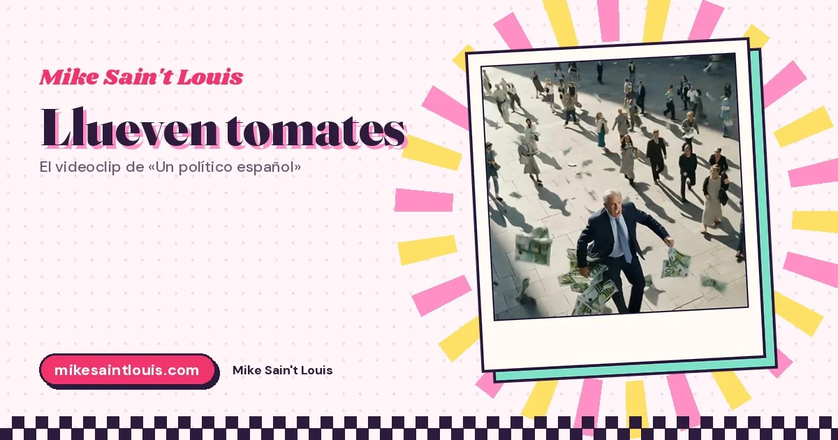 Tomates en la plaza, sacos de billetes y un muro de cámaras: el videoclip de «Un político español», escena a escena
