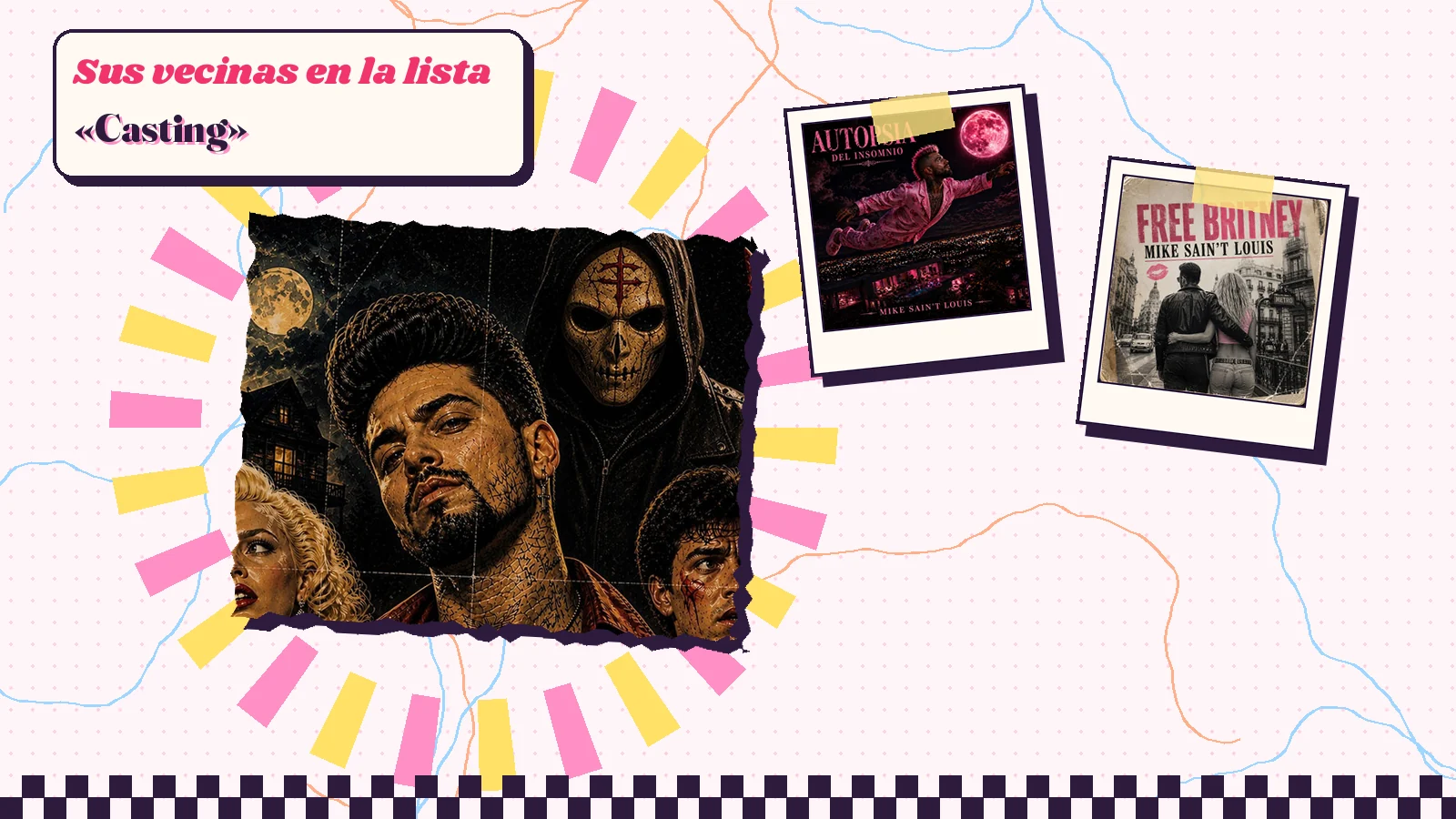 Collage con un detalle de la carátula de «Casting» y las carátulas de «Autopsia del Insomnio», «Free Britney»