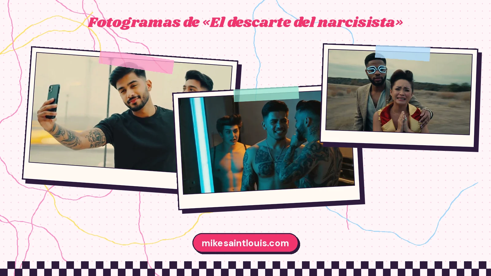 Stills from the official music video for «El descarte del narcisista» by Mike Sain't Louis