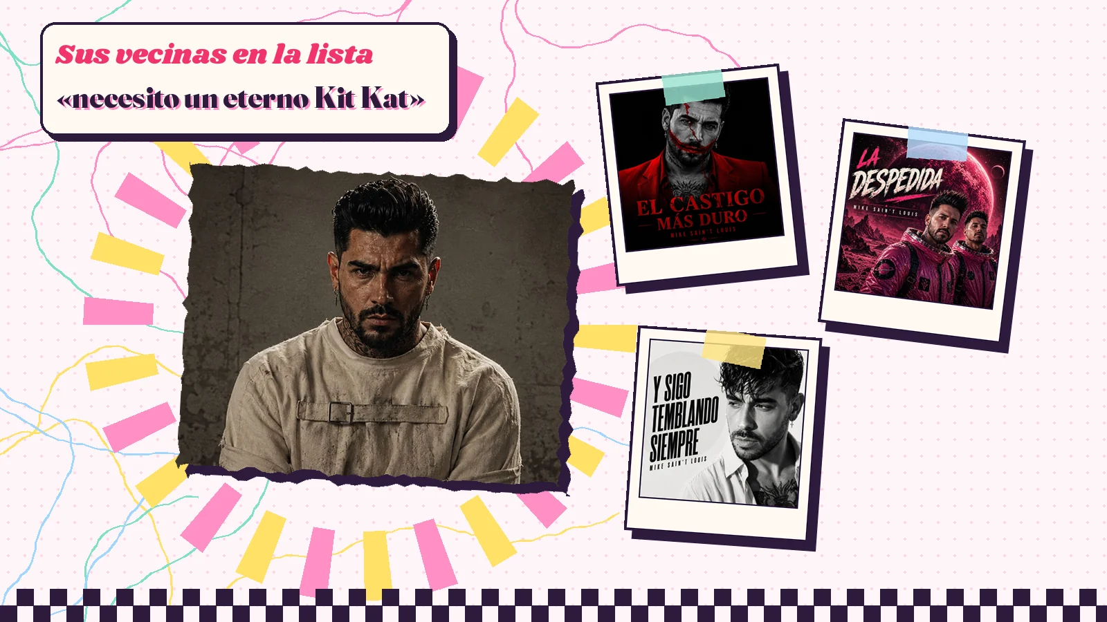 Collage con un detalle de la carátula de «Me rindo» y las carátulas de «El castigo más duro», «La despedida», «Y sigo temblando siempre»
