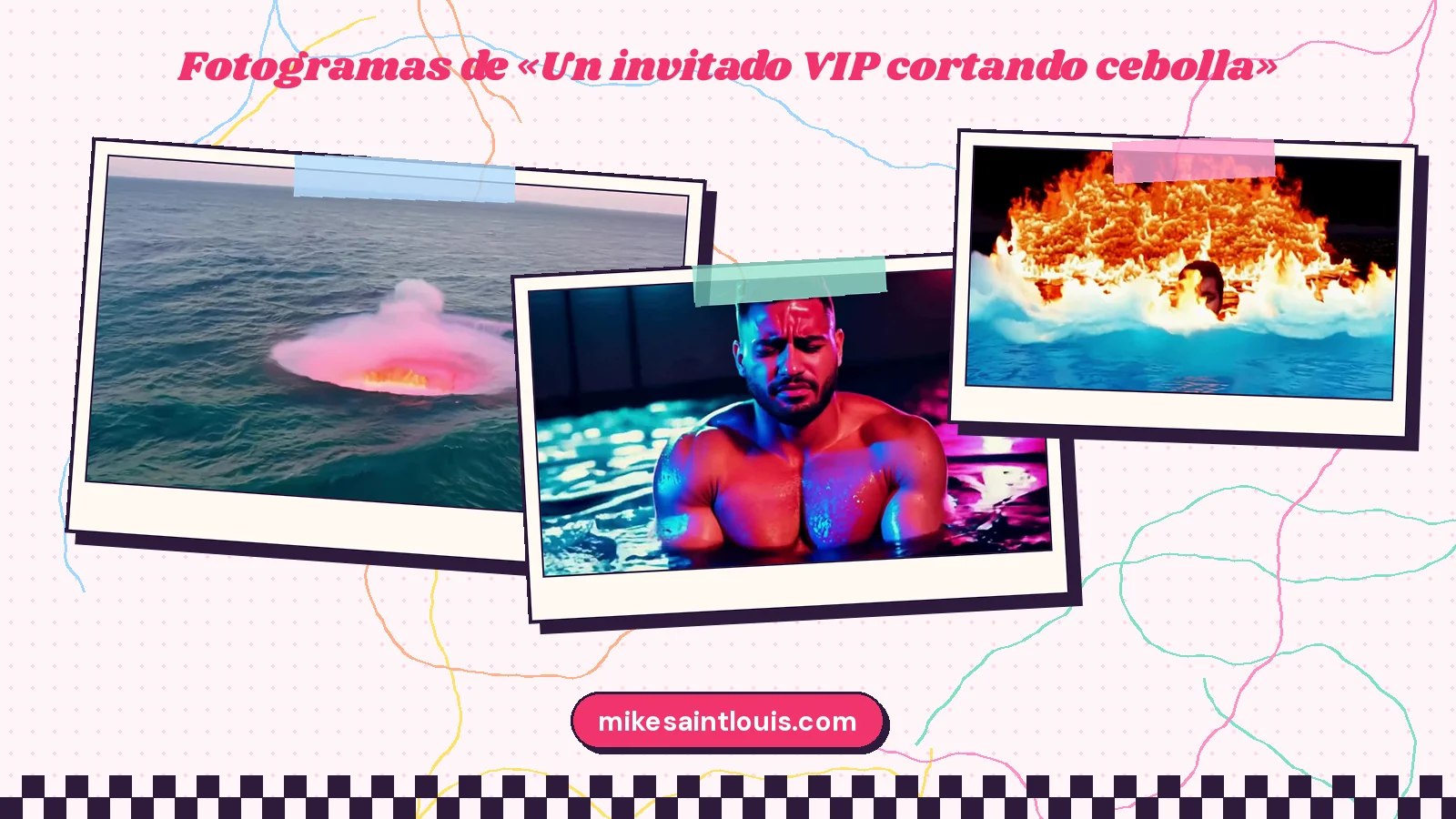 Fotogramas del videoclip oficial de «Un invitado VIP cortando cebolla», de Mike Sain't Louis