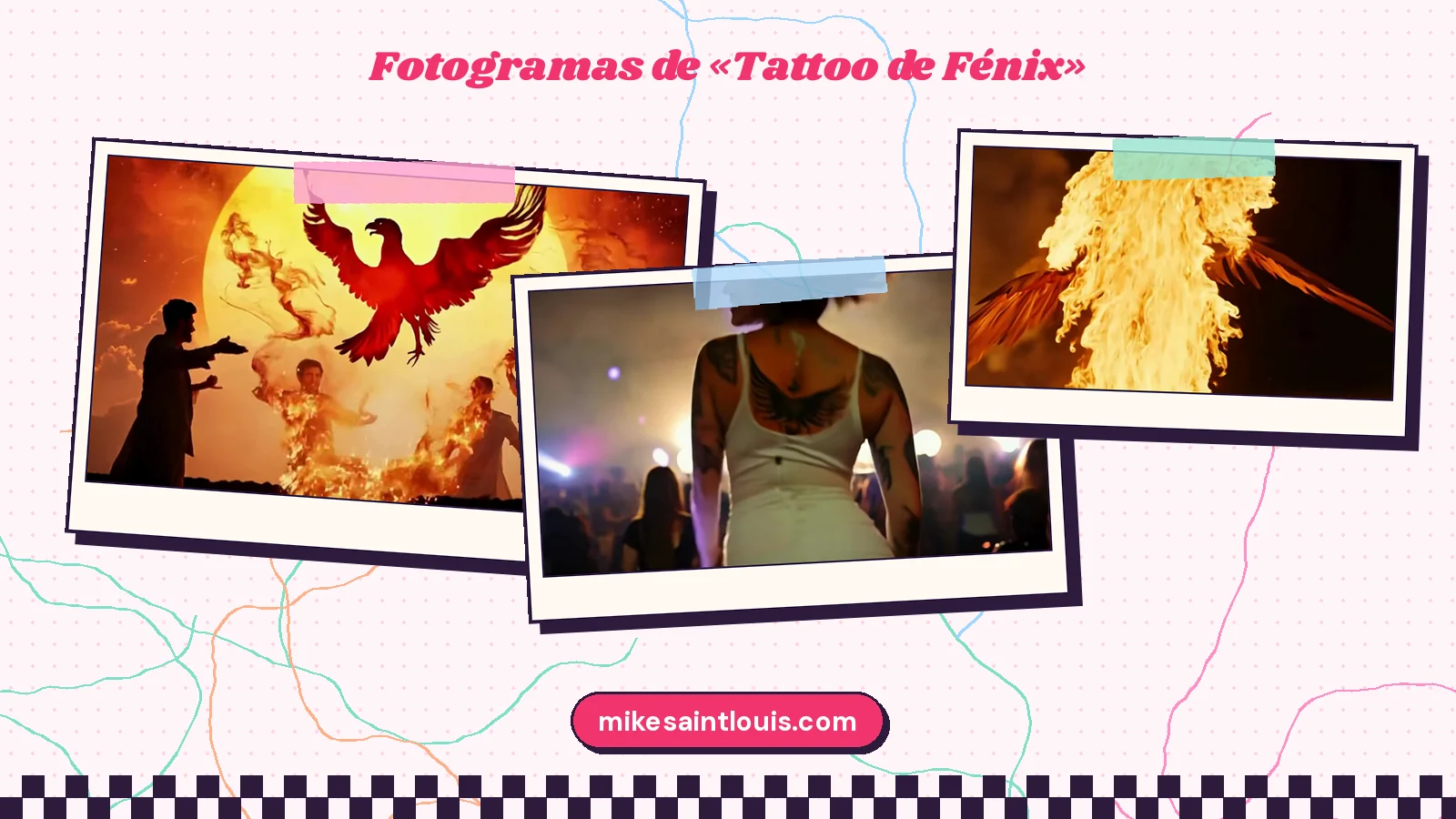 Stills from the official music video for «Tattoo de Fénix» by Mike Sain't Louis