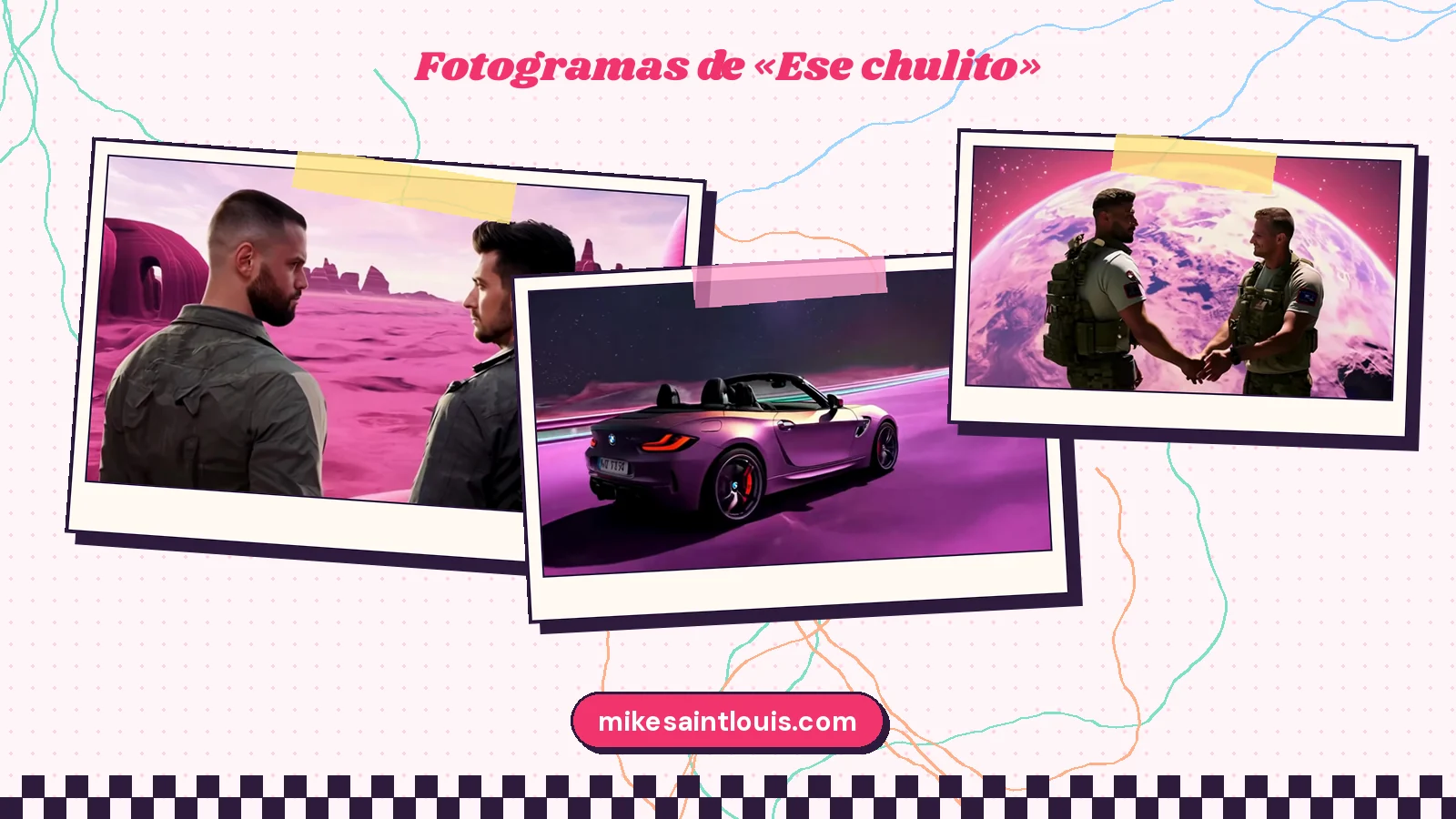 Stills from the official music video for «Ese chulito» by Mike Sain't Louis