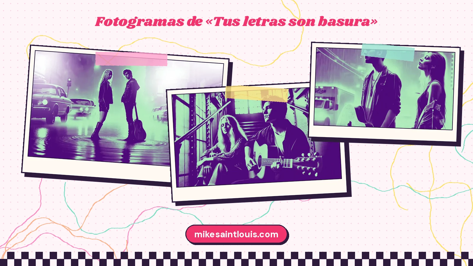 Fotogramas del videoclip oficial de «Tus letras son basura», de Mike Sain't Louis
