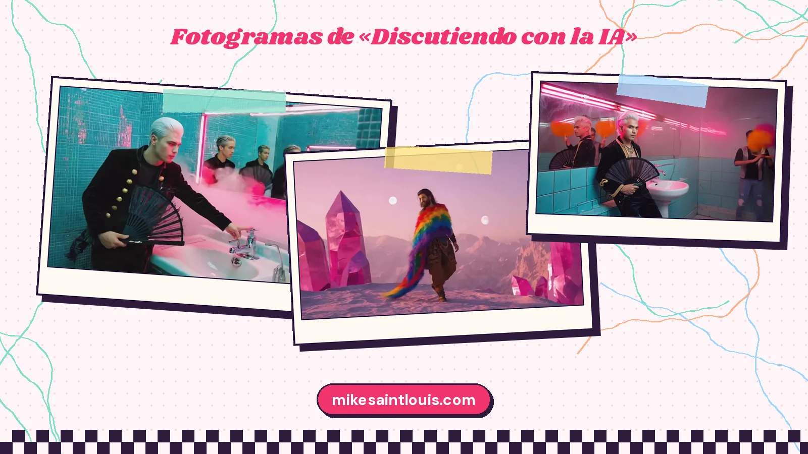 Fotogramas del videoclip oficial de «Discutiendo con la IA», de Mike Sain't Louis