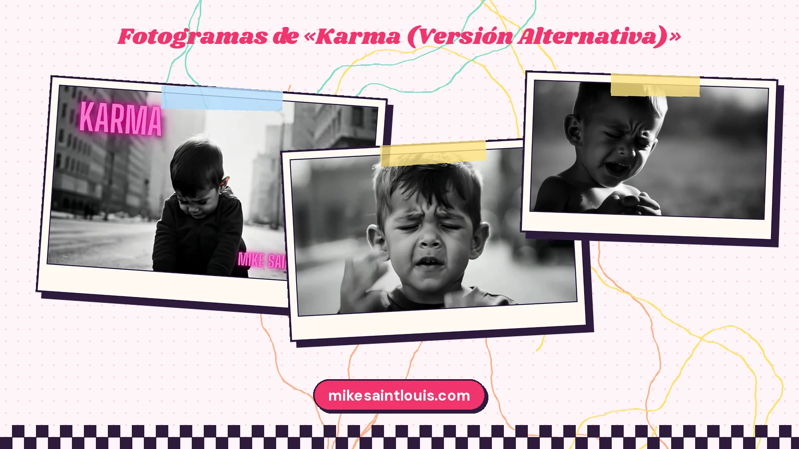 Stills from the official music video for «Karma (Versión Alternativa)» by Mike Sain't Louis
