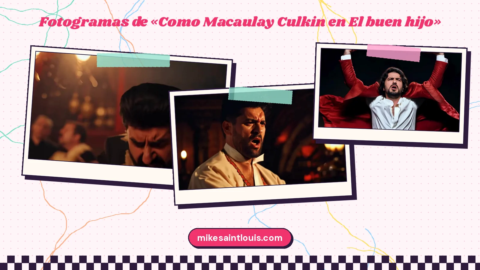 Fotogramas del videoclip oficial de «Como Macaulay Culkin en El buen hijo», de Mike Sain't Louis