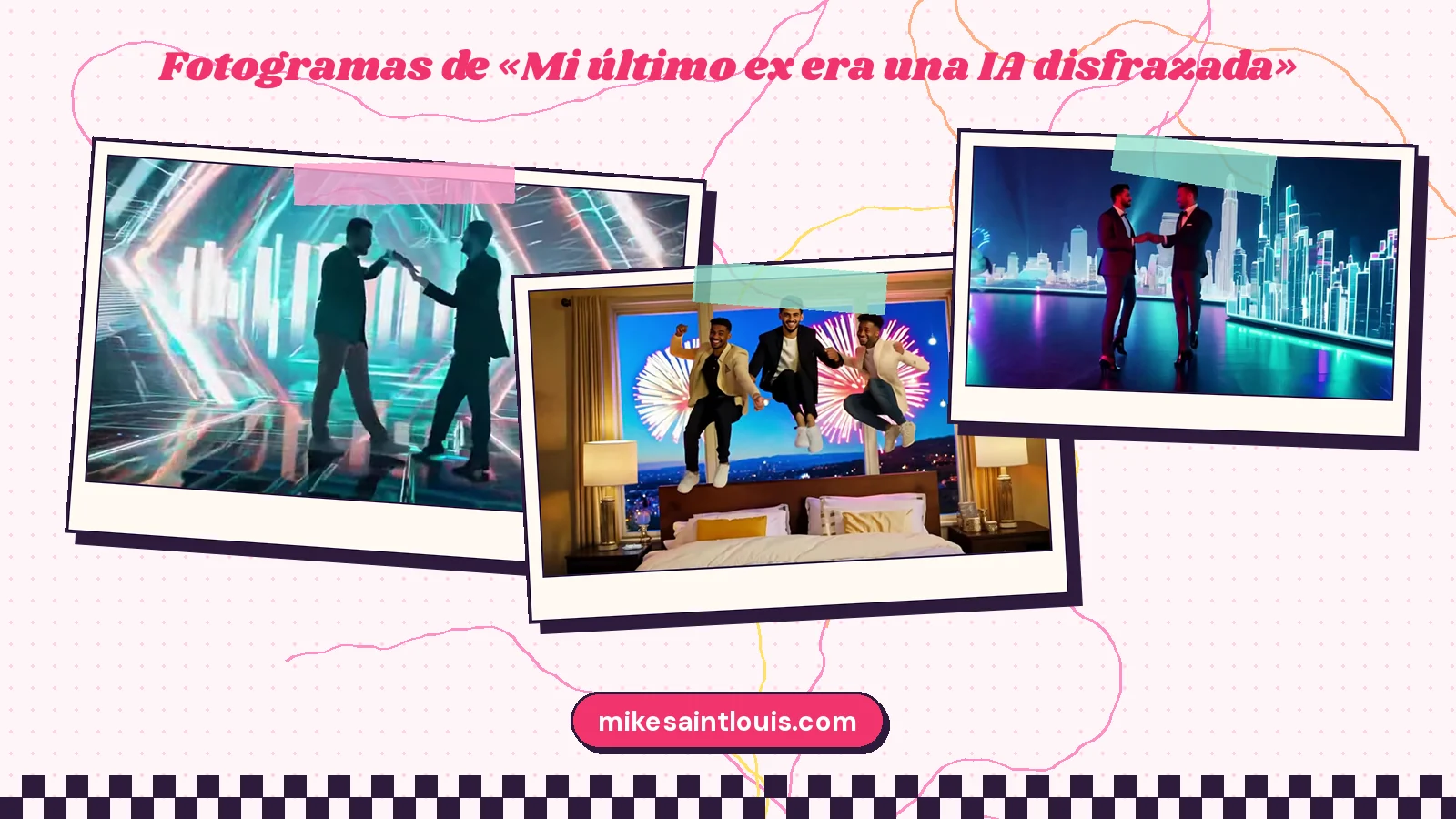 Fotogramas del videoclip oficial de «Mi último ex era una IA disfrazada», de Mike Sain't Louis