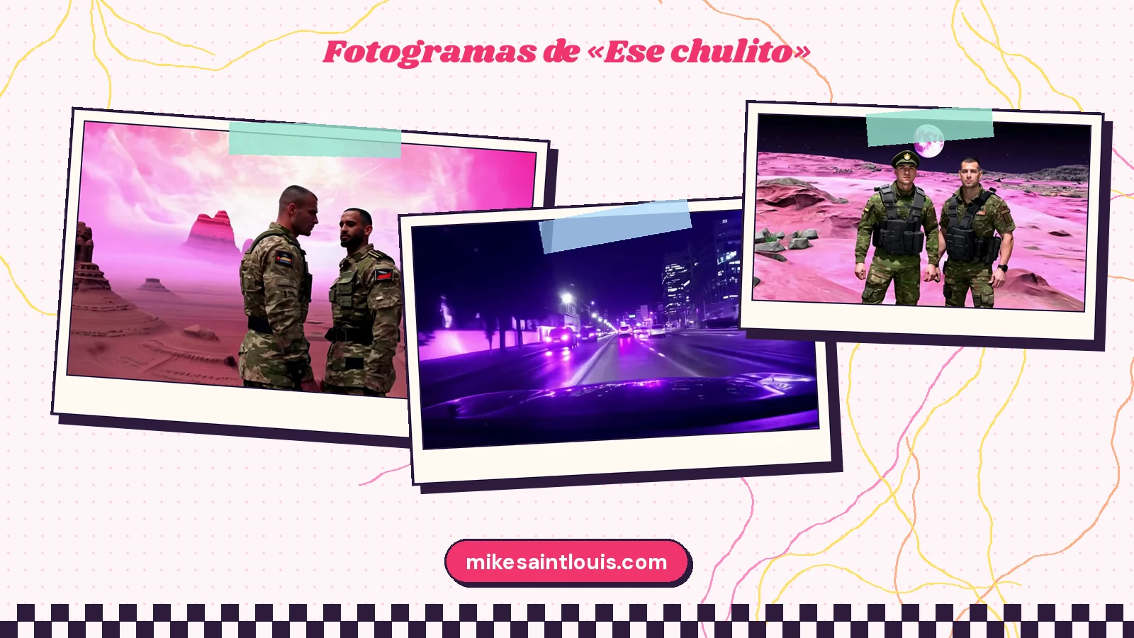 Stills from the official music video for «Ese chulito» by Mike Sain't Louis