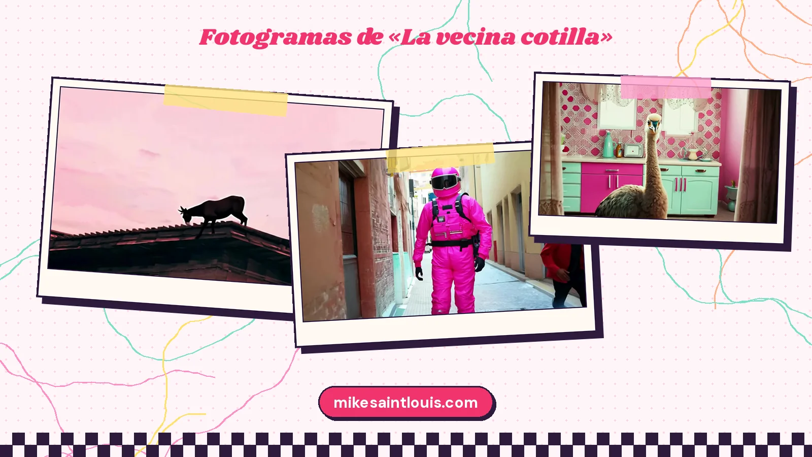 Fotogramas del videoclip oficial de «La vecina cotilla», de Mike Sain't Louis