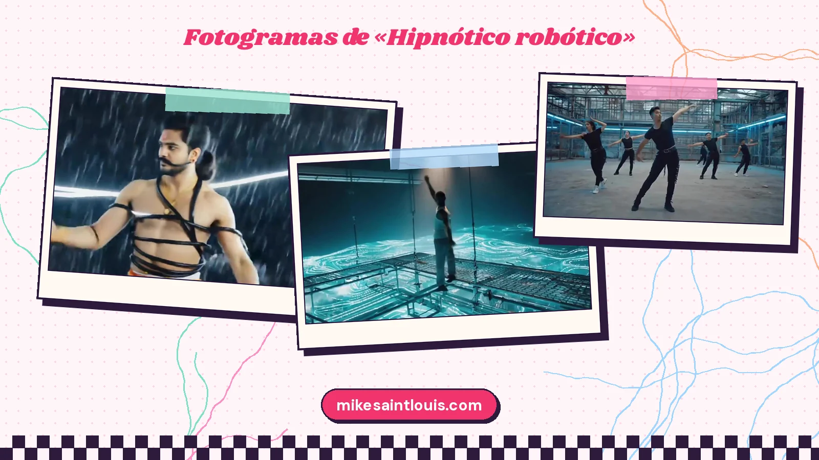 Fotogramas del videoclip oficial de «Hipnótico robótico», de Mike Sain't Louis