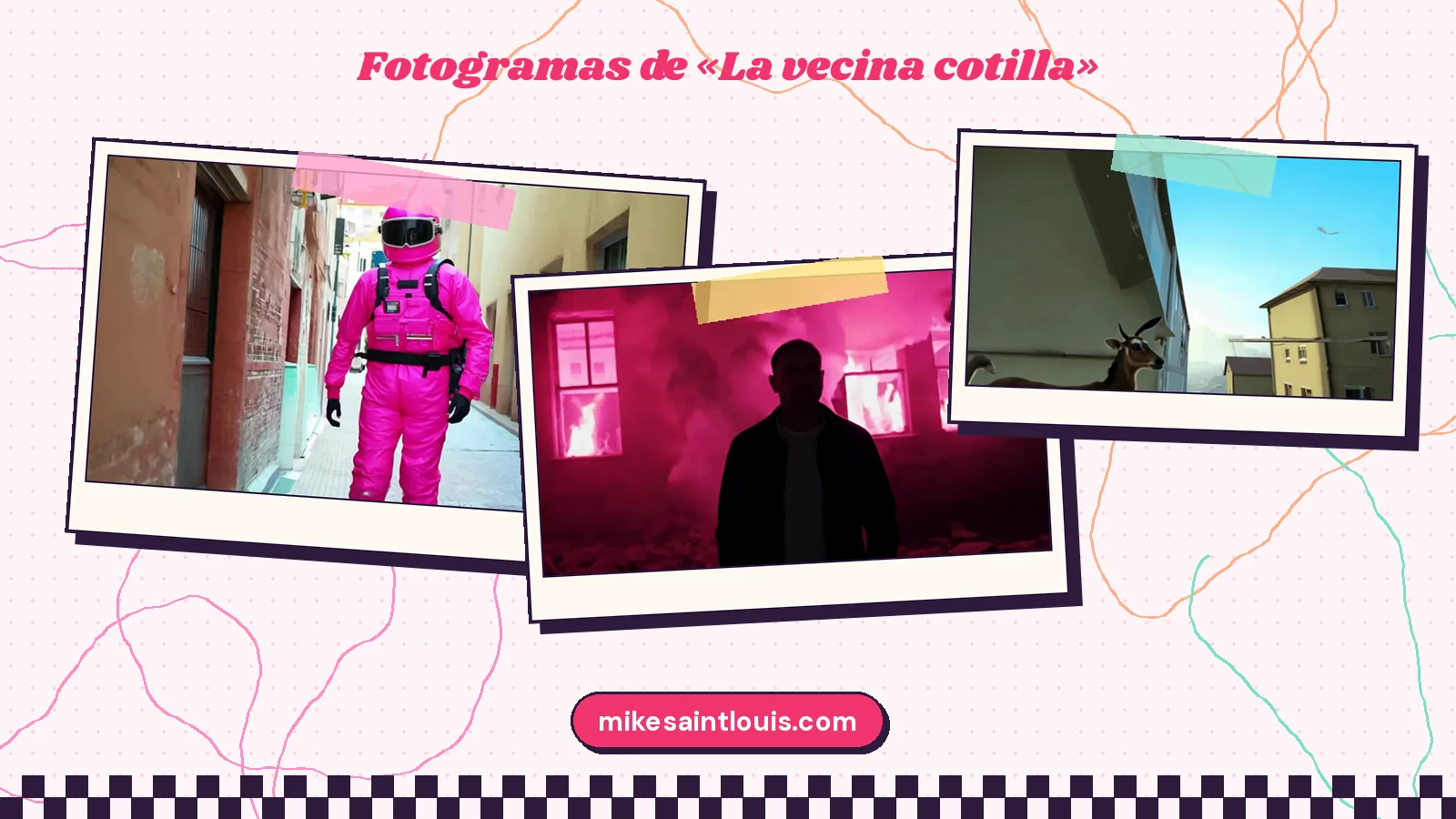Fotogramas del videoclip oficial de «La vecina cotilla», de Mike Sain't Louis