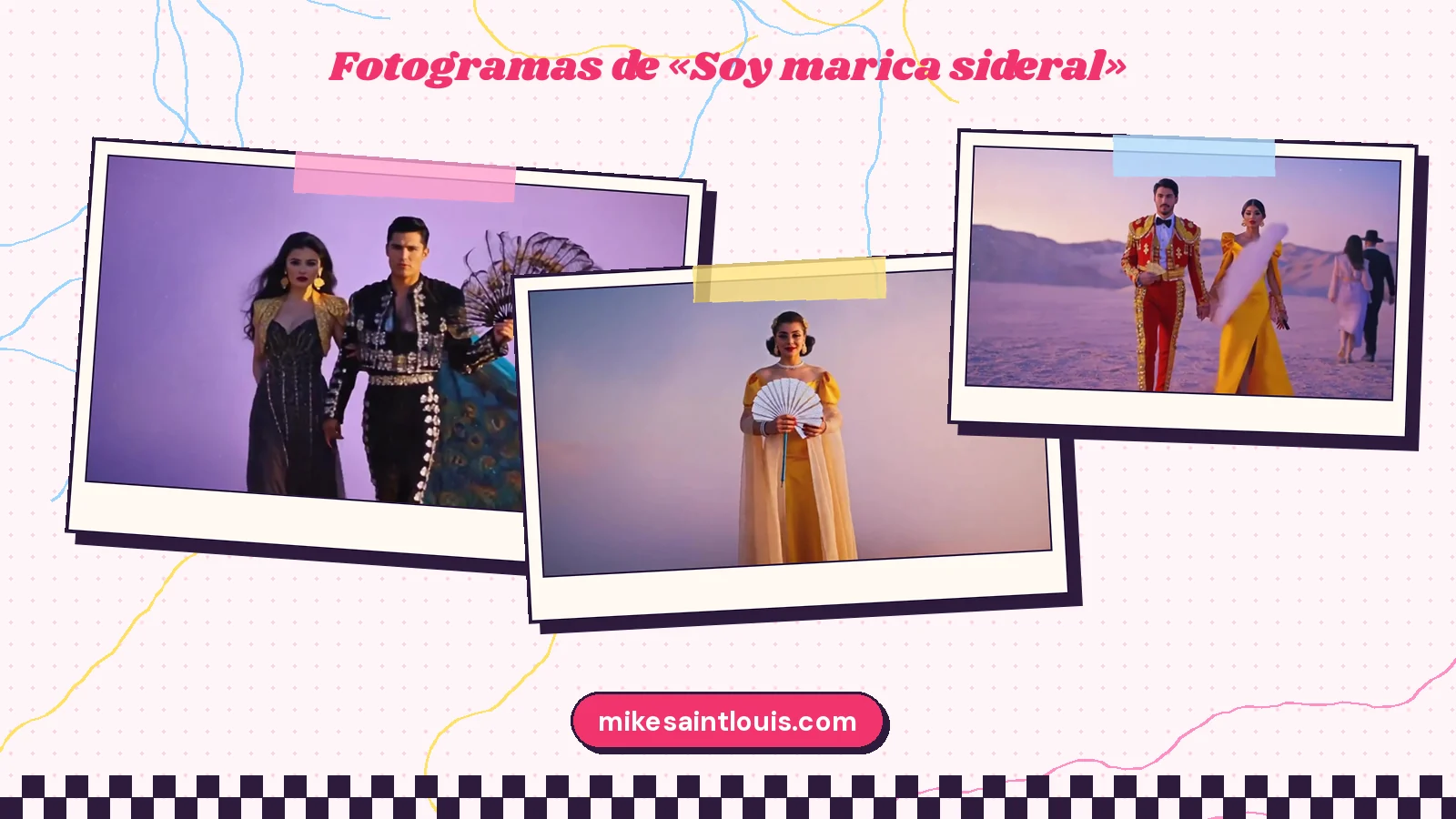 Stills from the official music video for «Soy marica sideral» by Mike Sain't Louis
