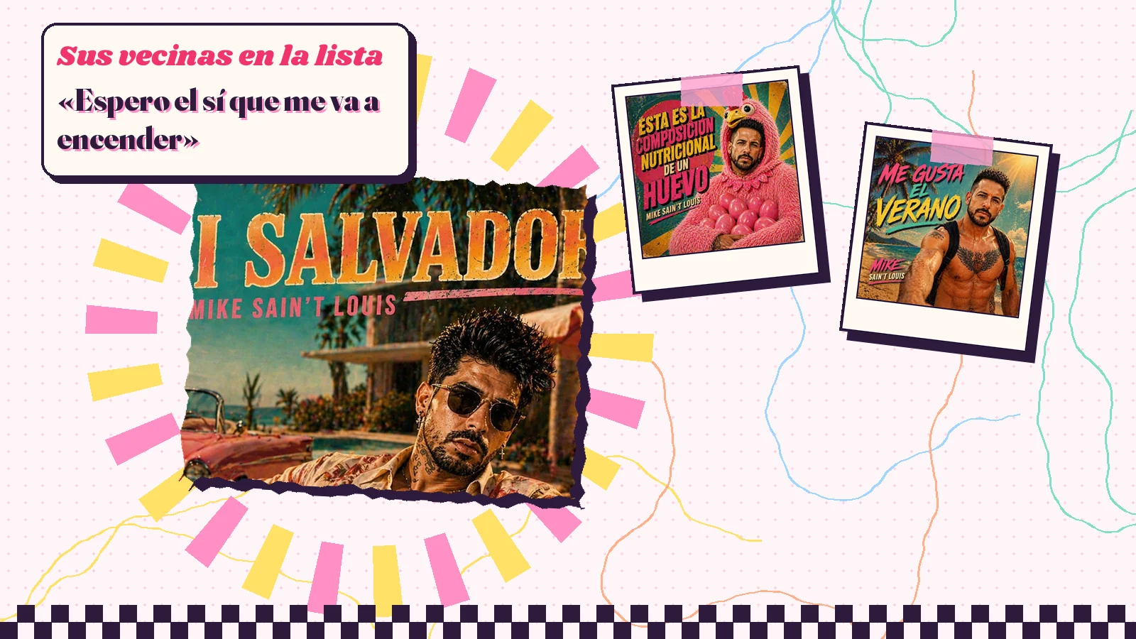 Collage con un detalle de la carátula de «Mi salvador» y las carátulas de «Esta es la composición nutricional de un huevo», «Me Gusta el Verano»