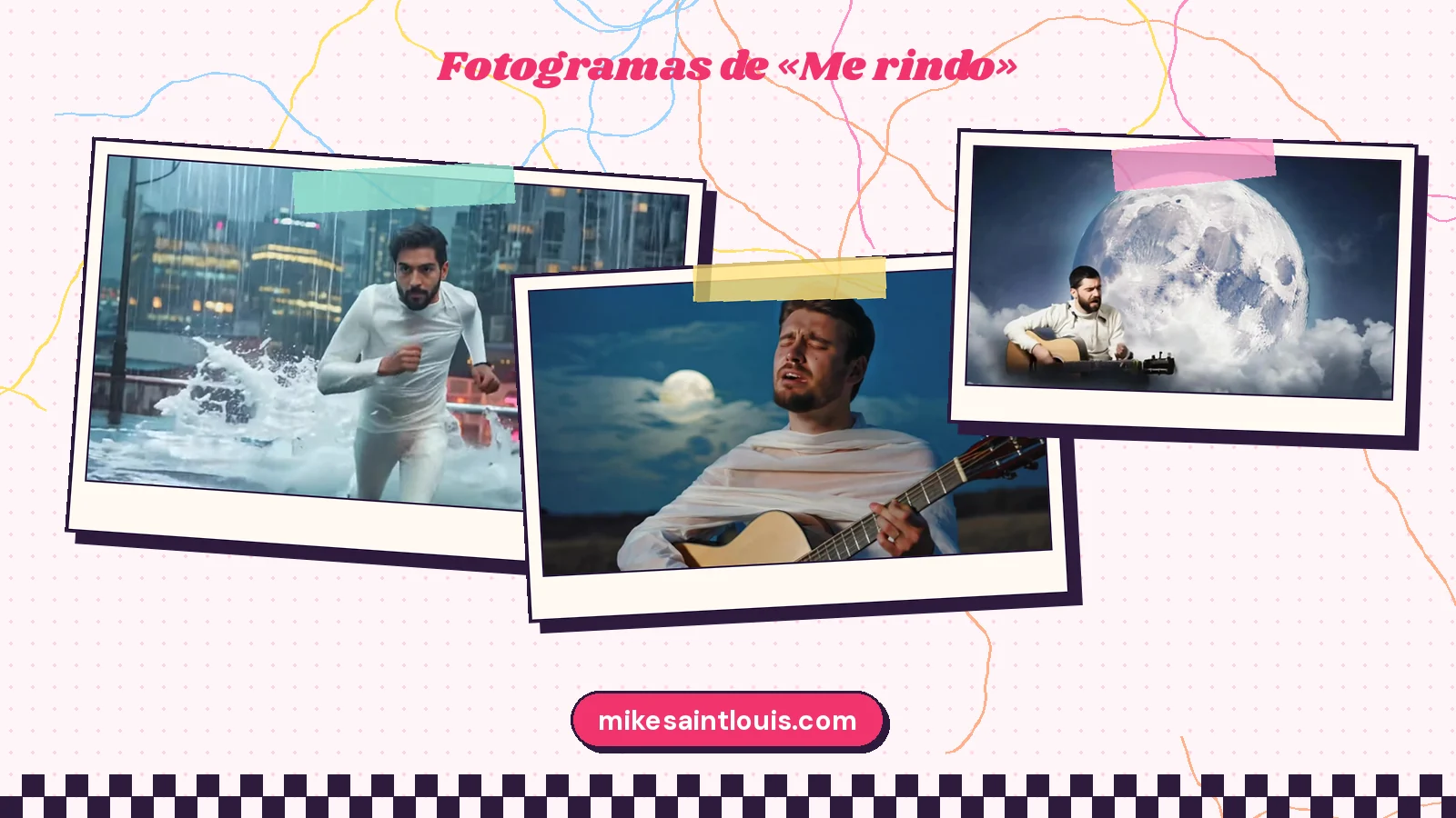 Stills from the official music video for «Me rindo» by Mike Sain't Louis