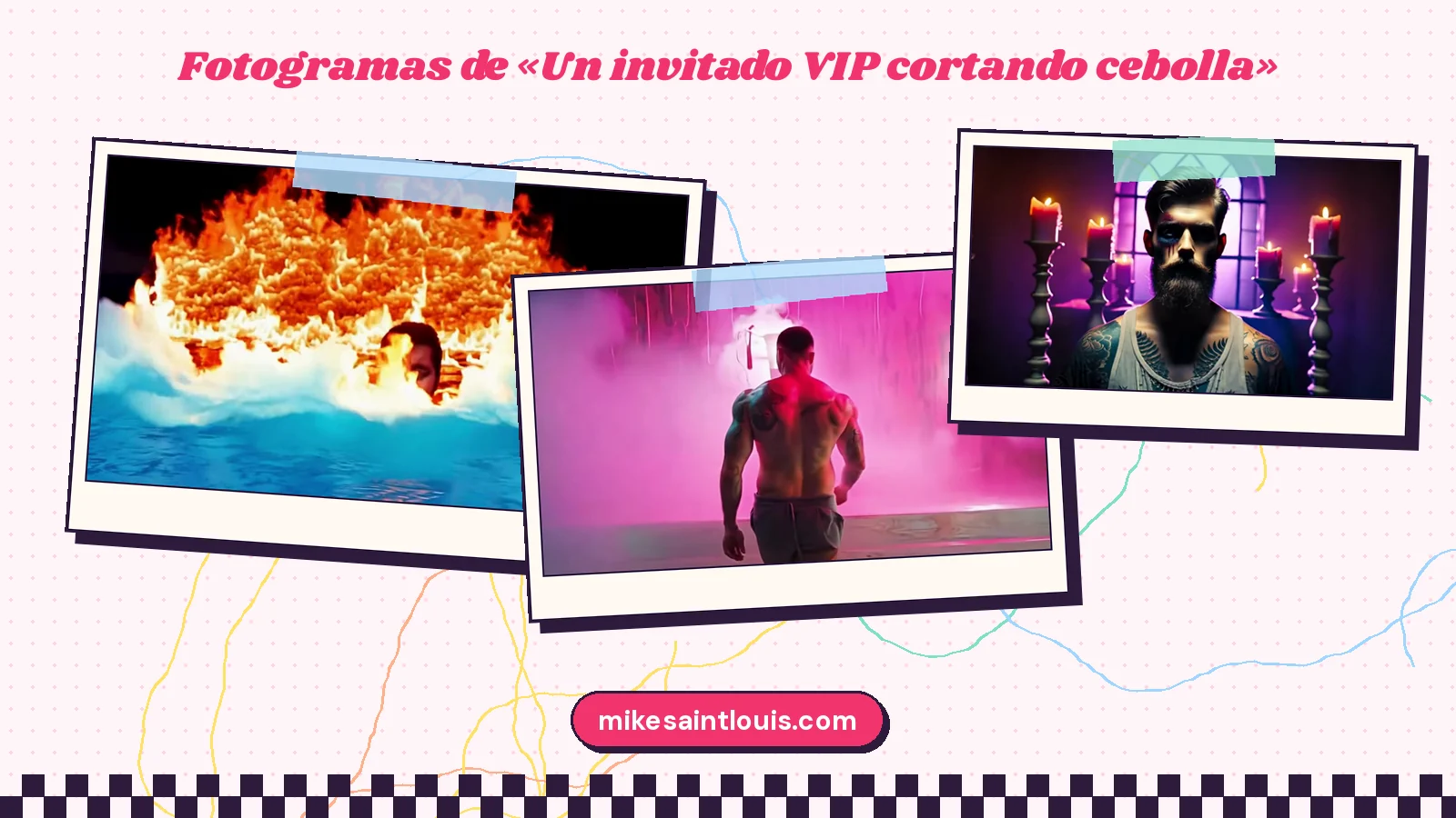 Fotogramas del videoclip oficial de «Un invitado VIP cortando cebolla», de Mike Sain't Louis