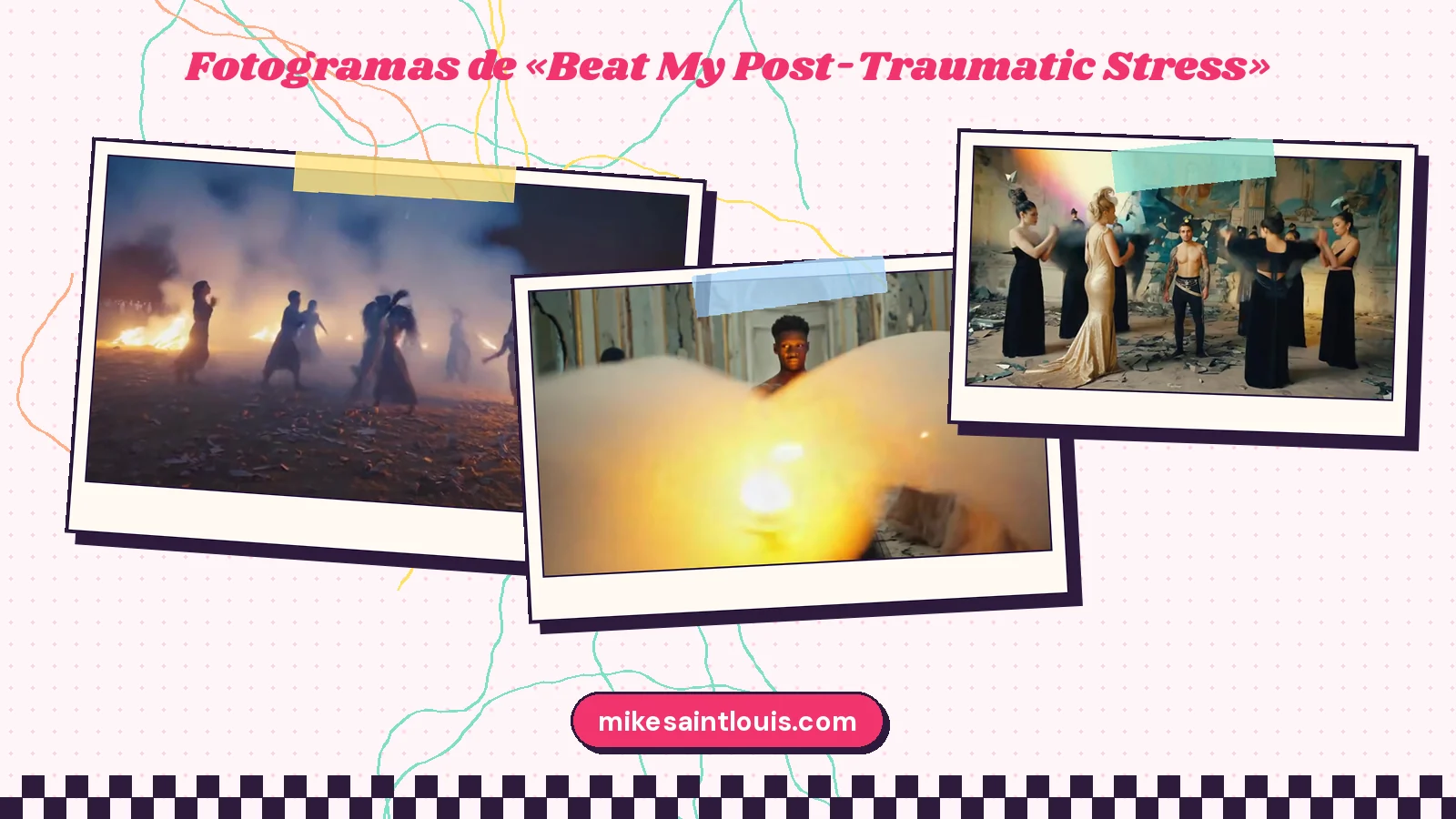 Stills from the official music video for «Beat My Post-Traumatic Stress» by Mike Sain't Louis