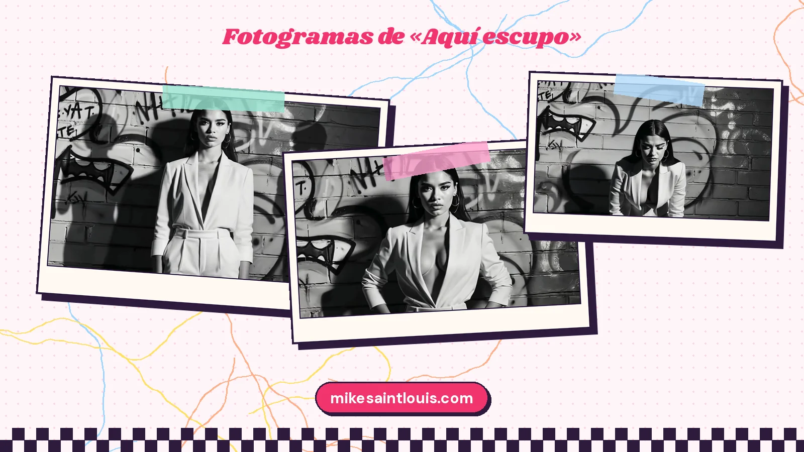 Stills from the official music video for «Aquí escupo» by Mike Sain't Louis