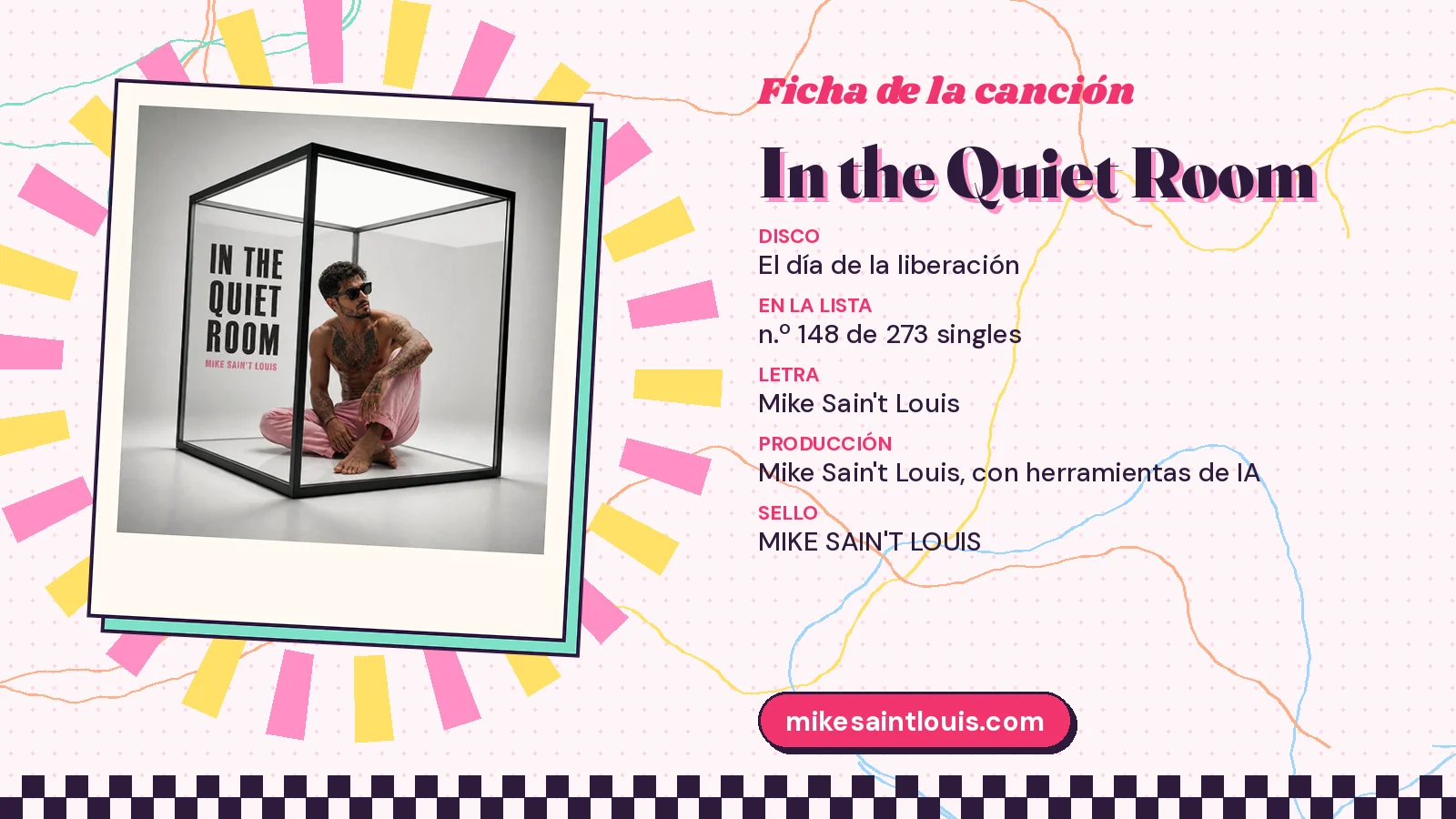 Song card for «In the Quiet Room» with its cover art: from the album «El día de la liberación», lyrics and production by Mike Sain't Louis
