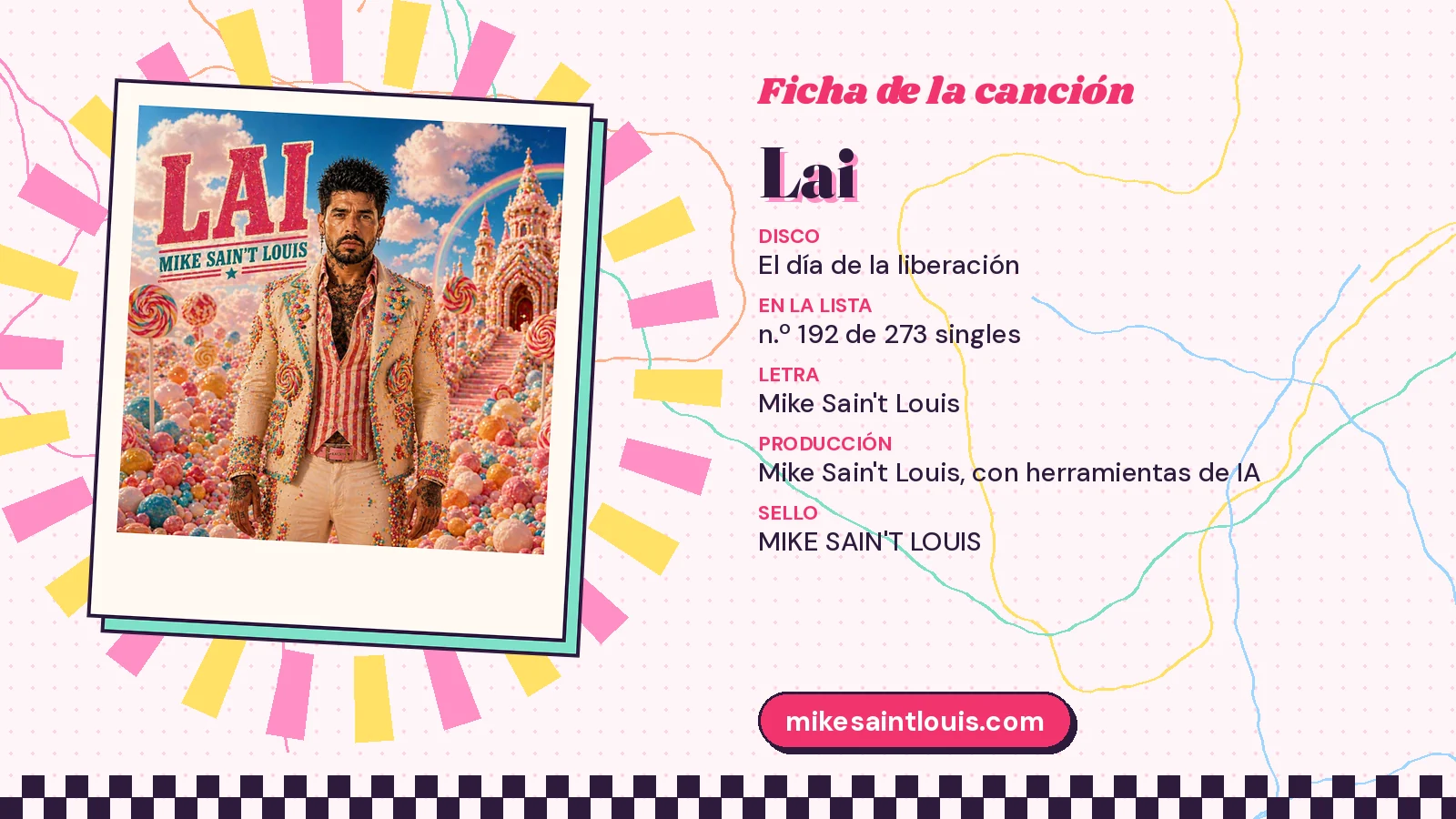 Song card for «Lai» with its cover art: from the album «El día de la liberación», lyrics and production by Mike Sain't Louis