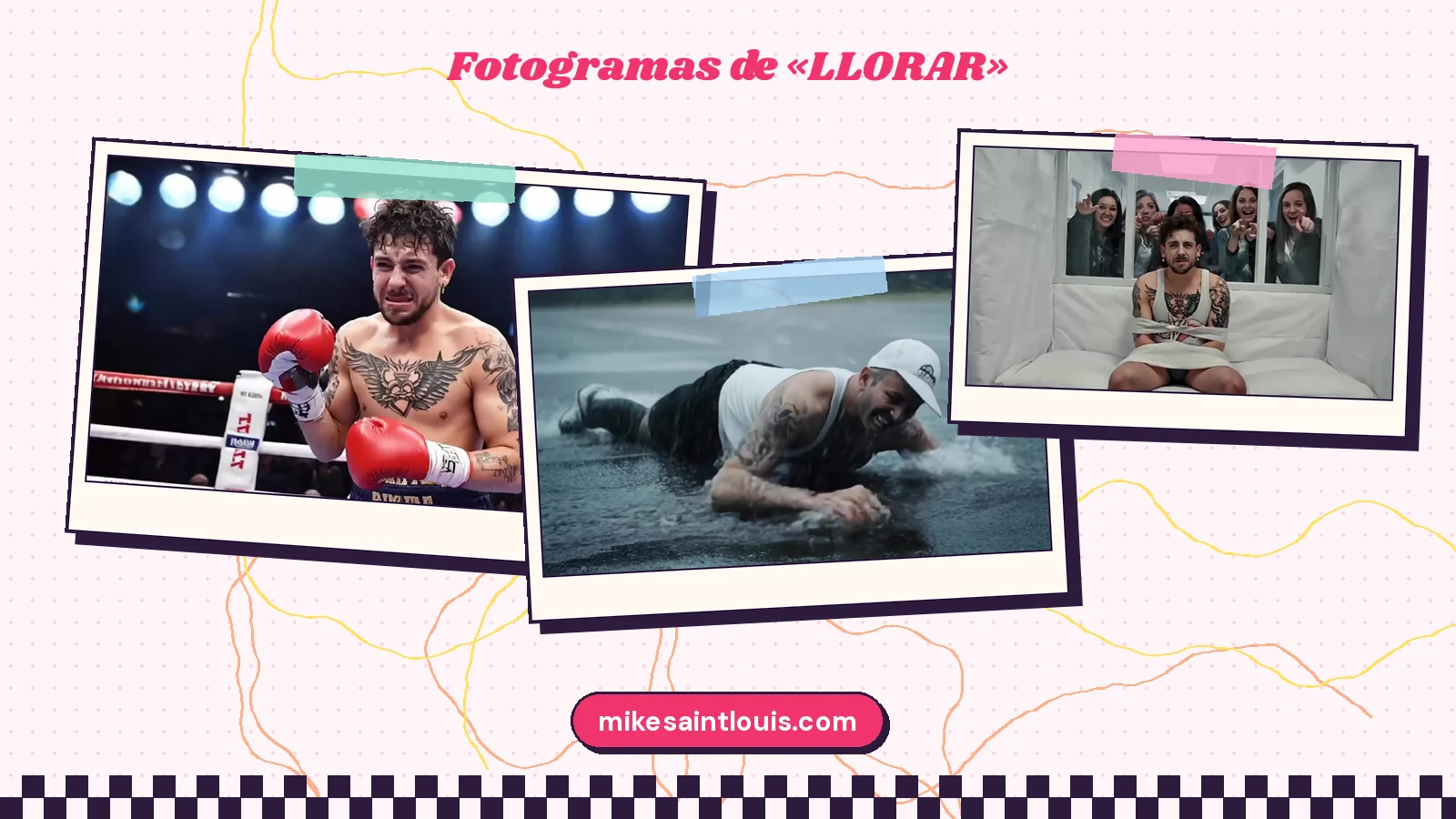 Stills from the official music video for «LLORAR» by Mike Sain't Louis