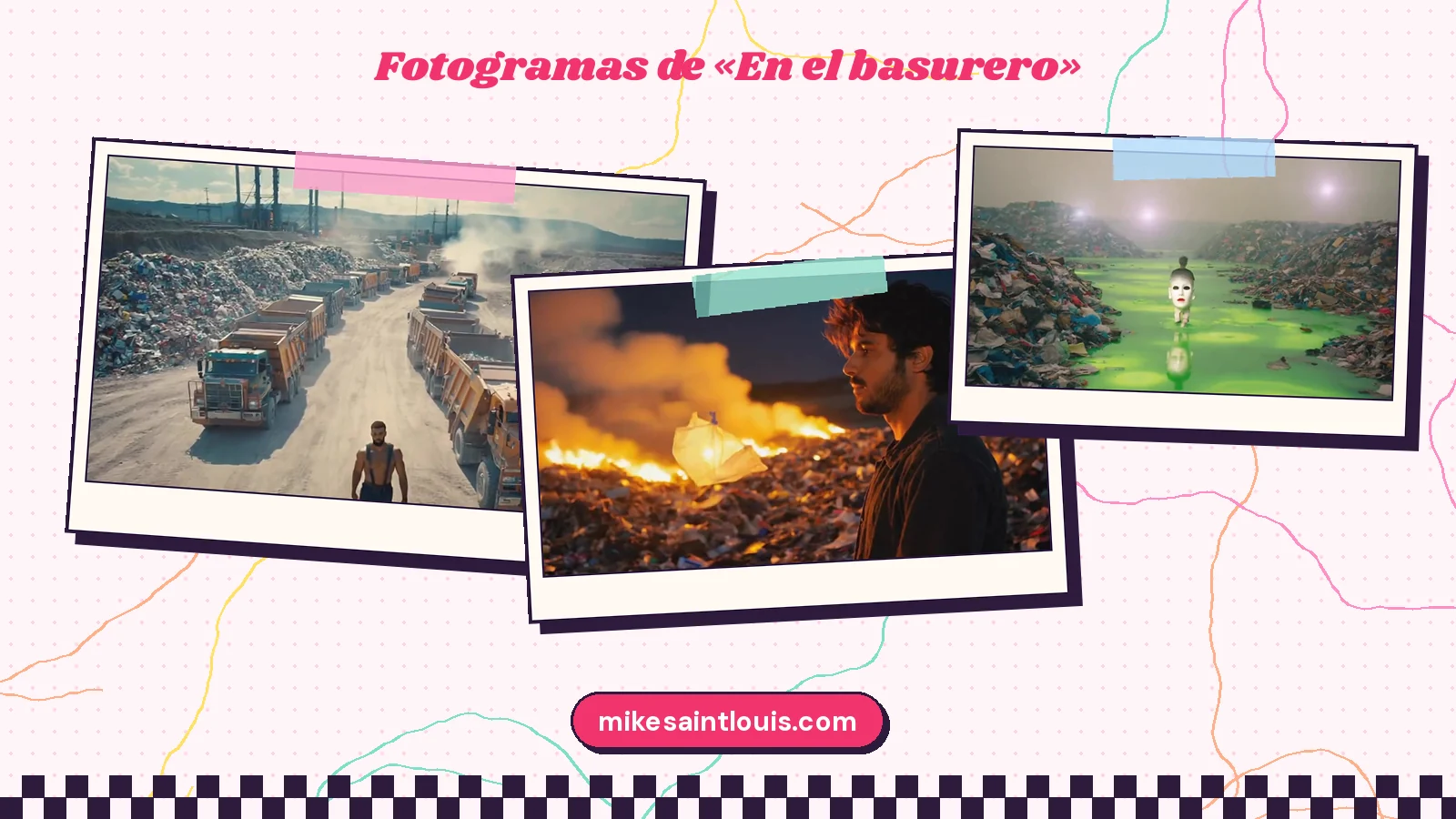 Stills from the official music video for «En el basurero» by Mike Sain't Louis