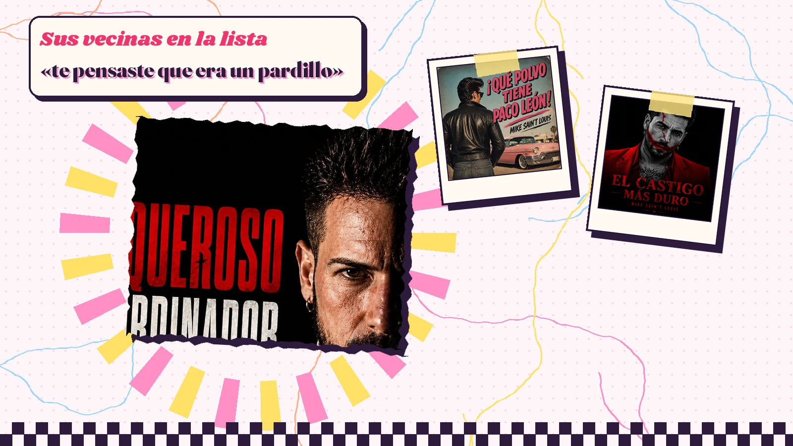 Collage con un detalle de la carátula de «Asqueroso coordinador» y las carátulas de «¡Que Polvo Tiene Paco León!», «El Castigo Más Duro»
