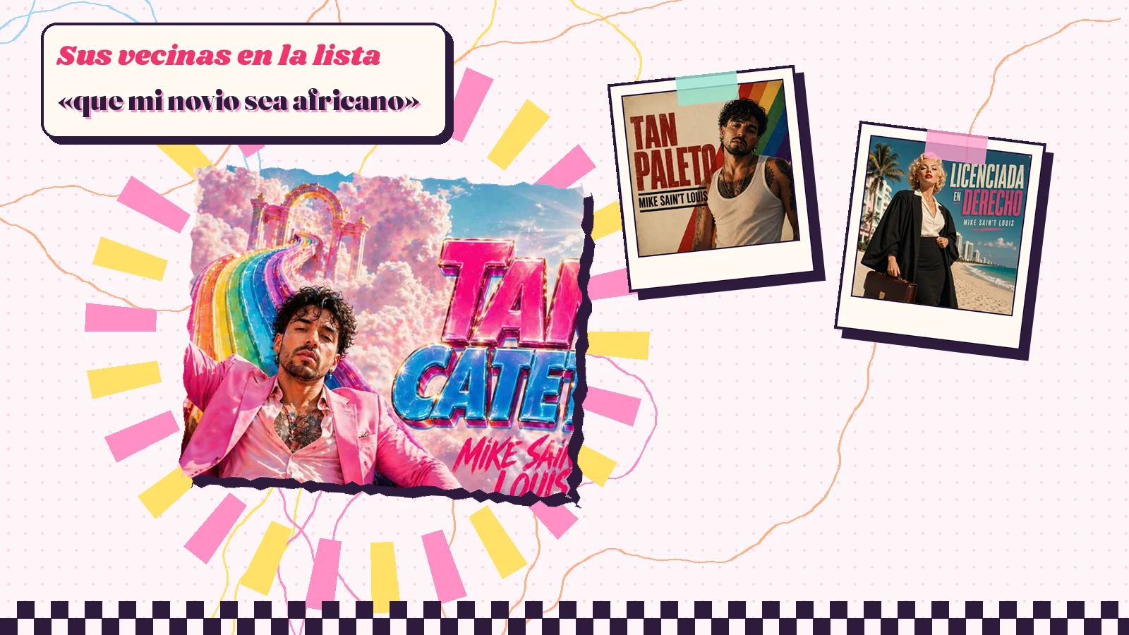 Collage con un detalle de la carátula de «Tan cateto» y las carátulas de «Tan paleto», «Licenciada En Derecho»