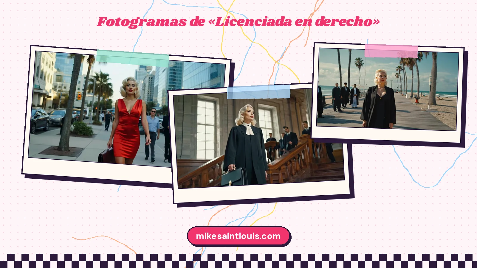 Fotogramas del videoclip oficial de «Licenciada en derecho», de Mike Sain't Louis