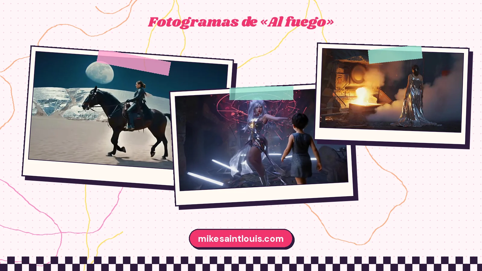 Fotogramas del videoclip oficial de «Al fuego», de Mike Sain't Louis