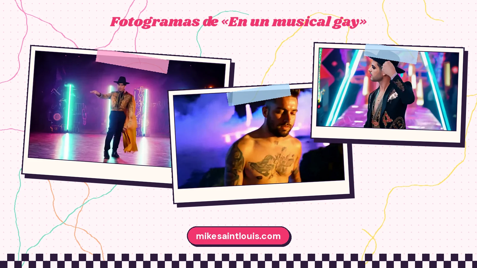 Fotogramas del videoclip oficial de «En un musical gay», de Mike Sain't Louis