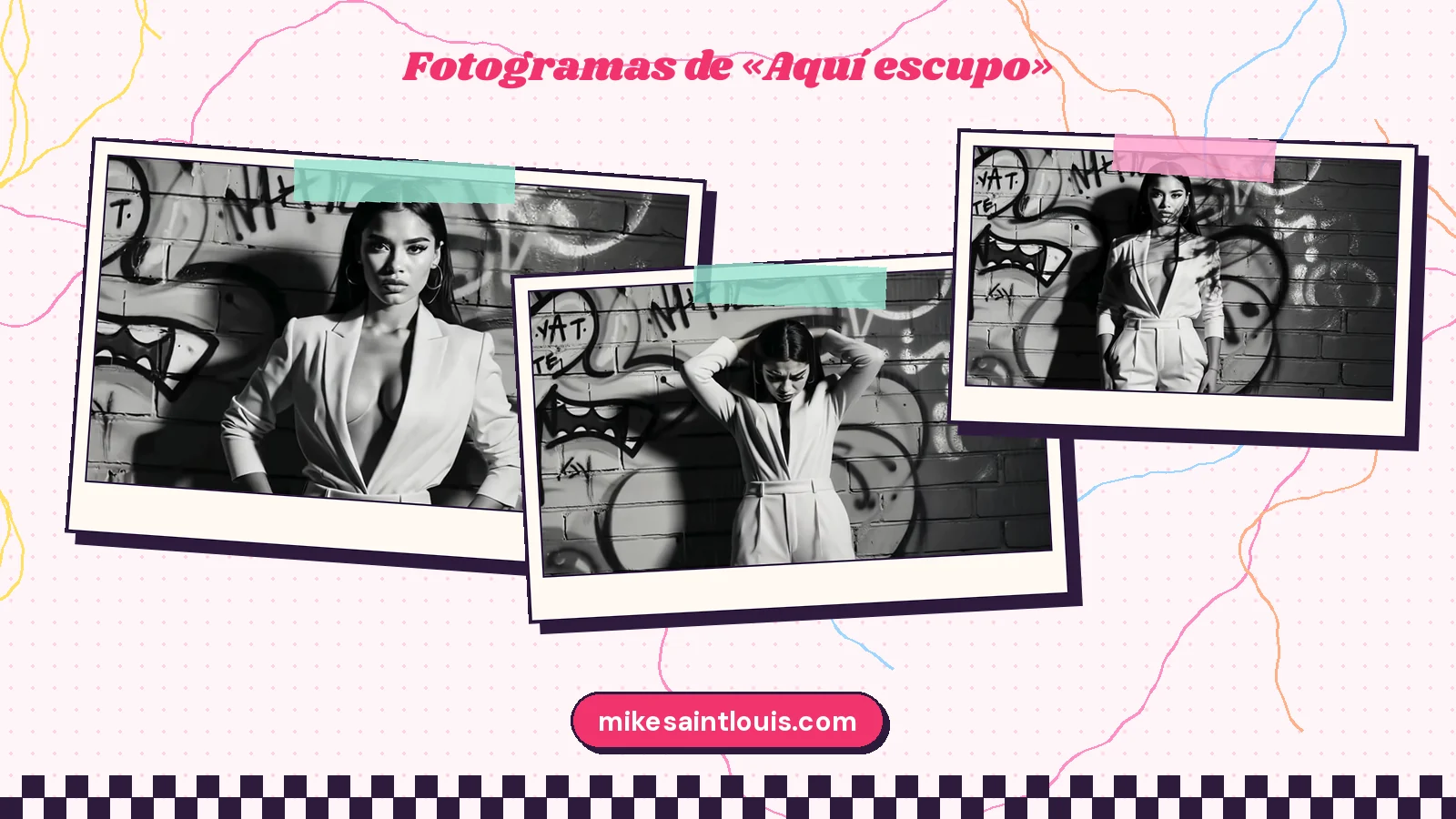Stills from the official music video for «Aquí escupo» by Mike Sain't Louis