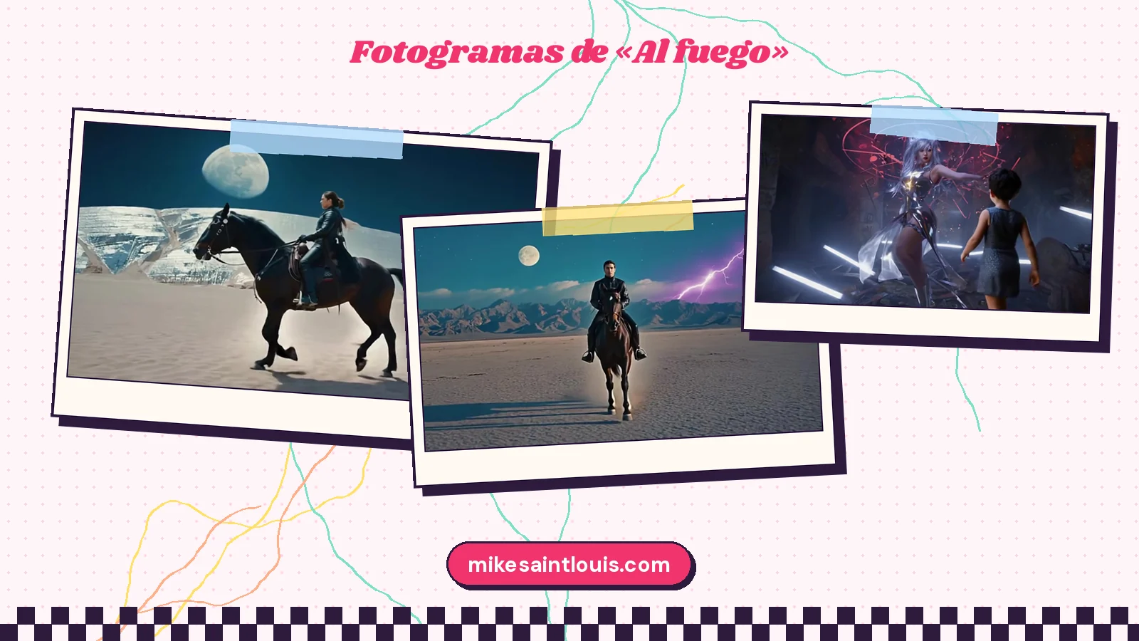 Stills from the official music video for «Al fuego» by Mike Sain't Louis