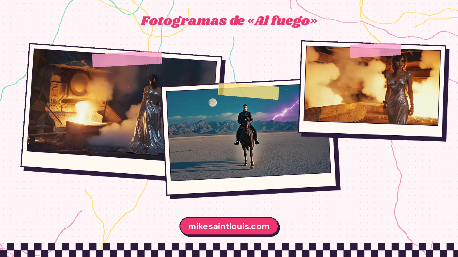 Fotogramas del videoclip oficial de «Al fuego», de Mike Sain't Louis