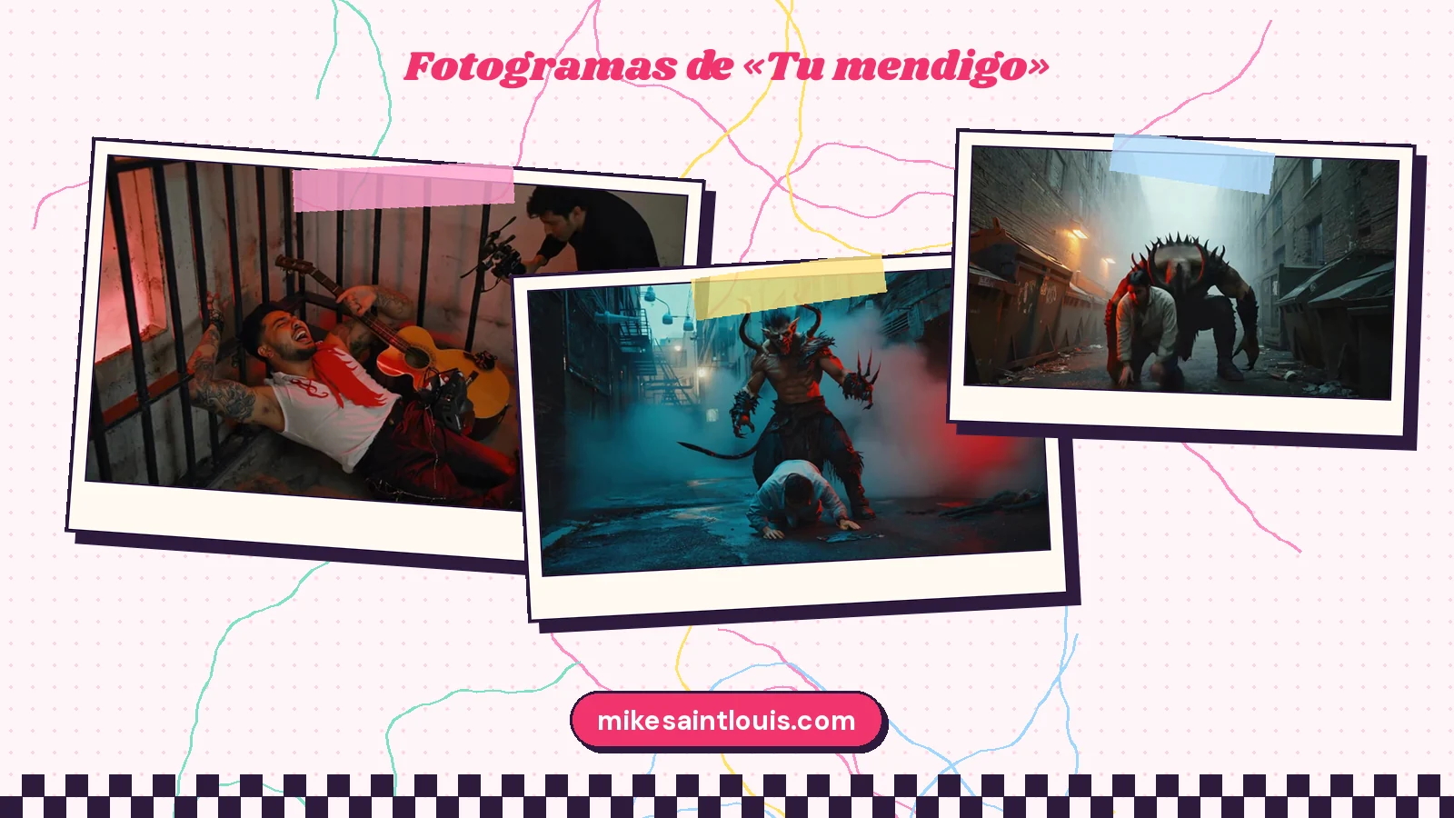 Fotogramas del videoclip oficial de «Tu mendigo», de Mike Sain't Louis