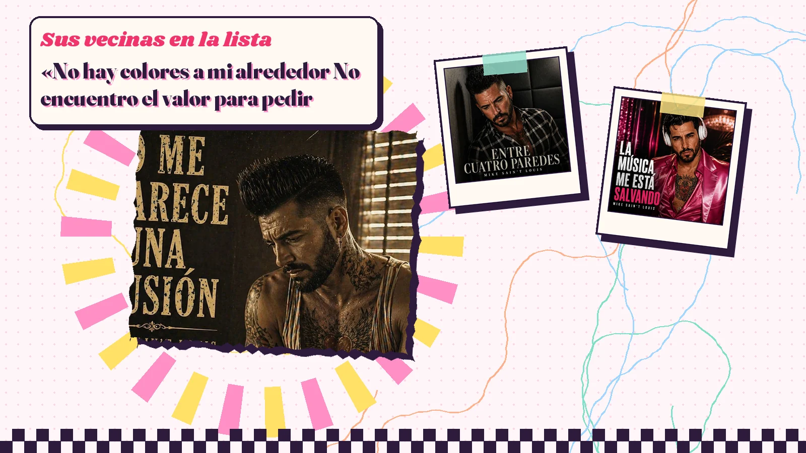Detalle de la portada de «No me aparece una ilusión» junto a las portadas de «Entre cuatro paredes» y «La música me está salvando»