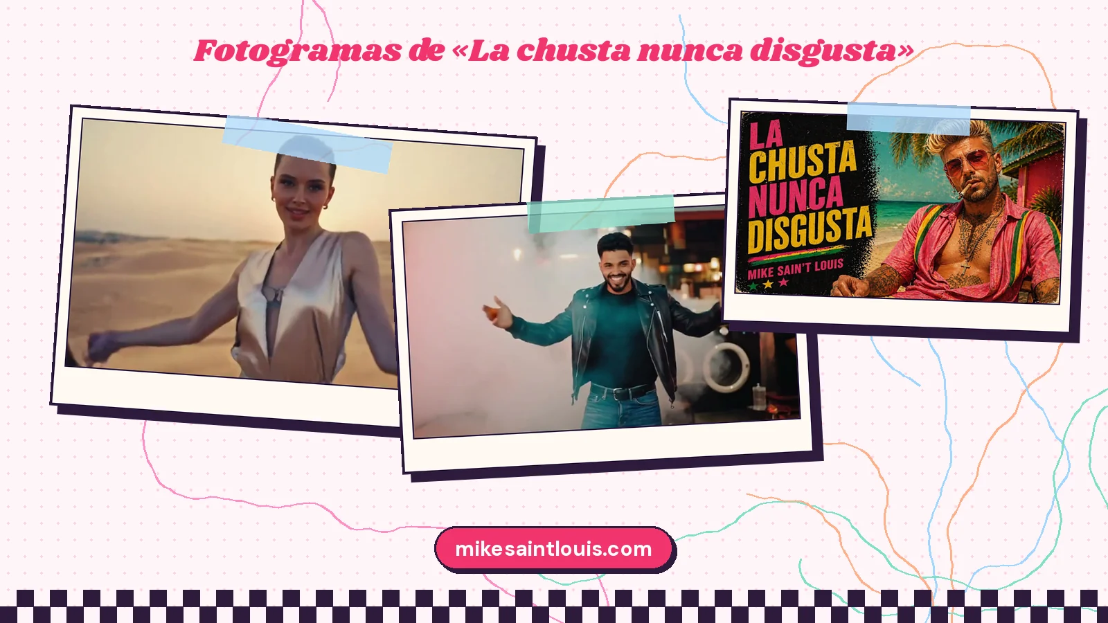 Fotogramas del videoclip oficial de «La chusta nunca disgusta», de Mike Sain't Louis