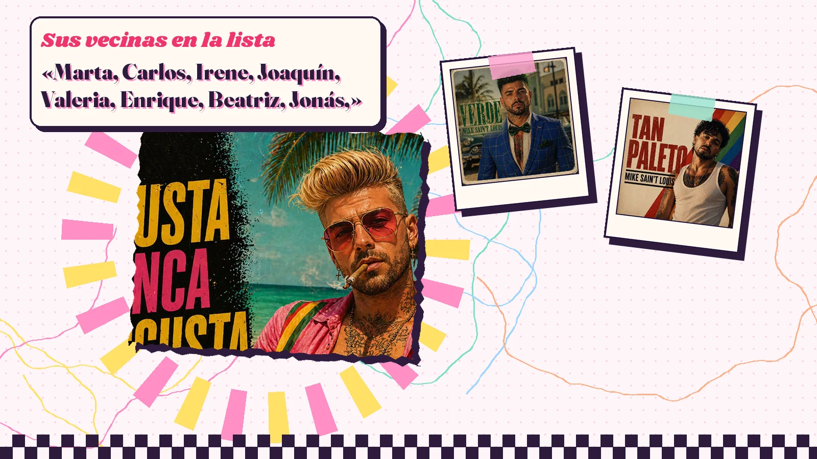 Collage con un detalle de la carátula de «La chusta nunca disgusta» y las carátulas de «Verde», «Tan Paleto»
