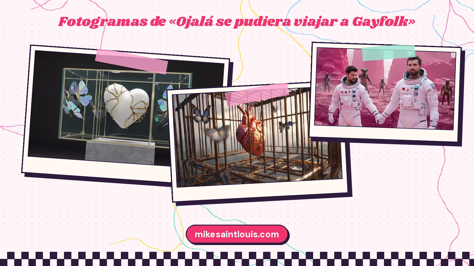 Fotogramas del videoclip oficial de «Ojalá se pudiera viajar a Gayfolk», de Mike Sain't Louis