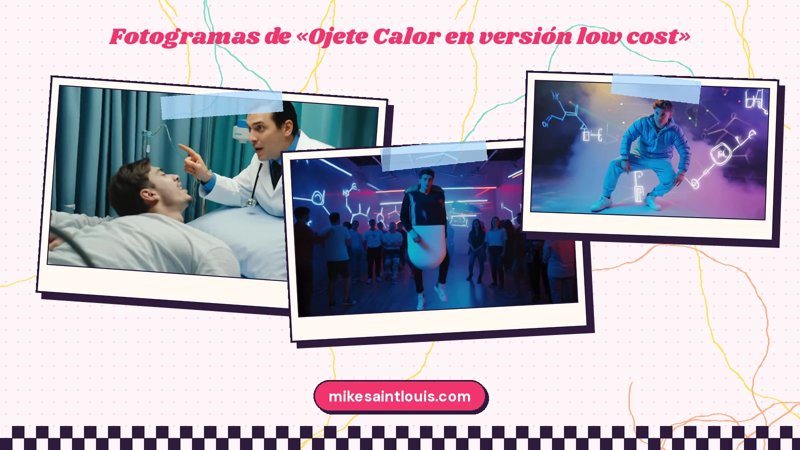Fotogramas del videoclip oficial de «Ojete Calor en versión low cost», de Mike Sain't Louis