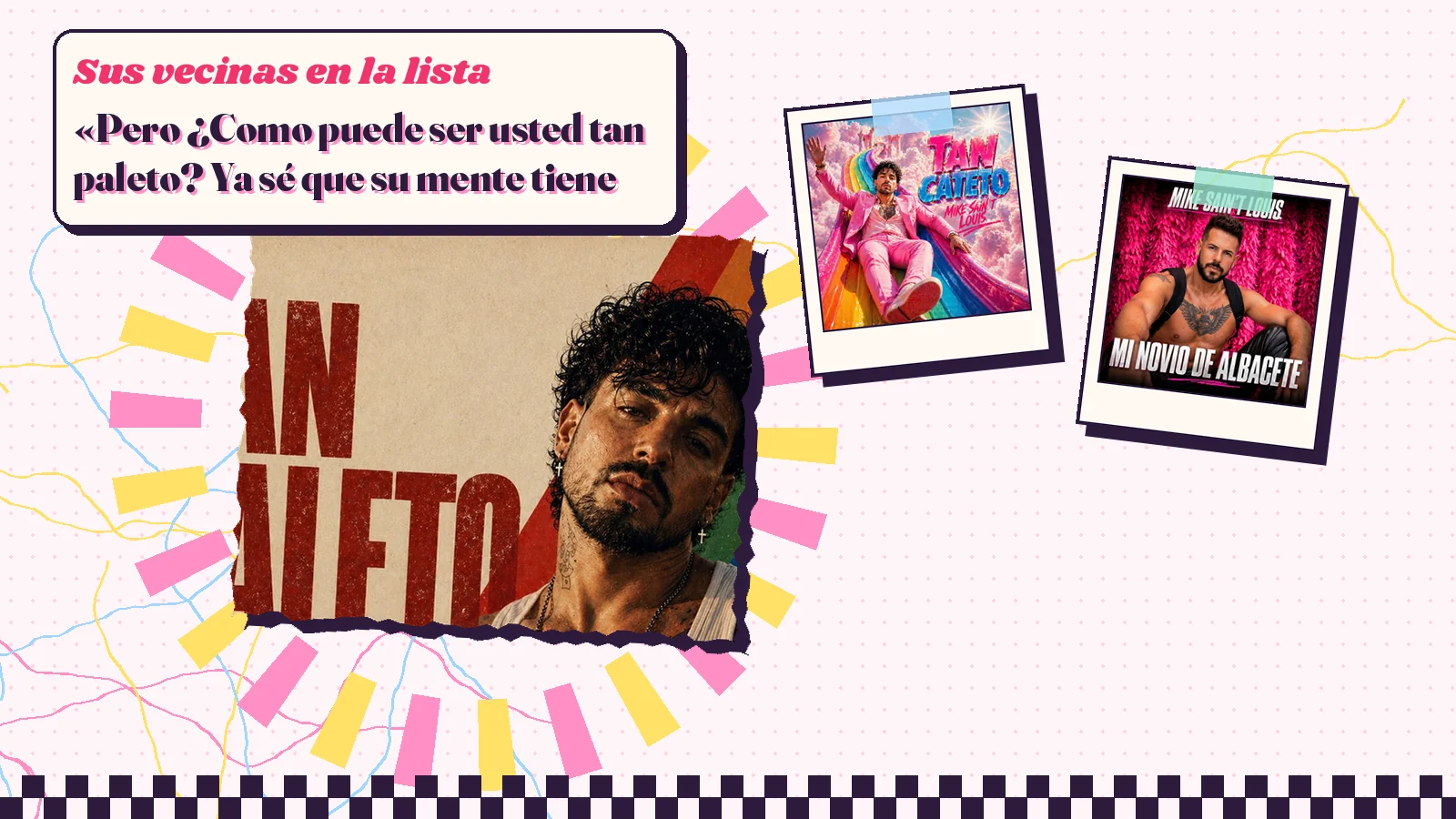 Detalle de la portada de «Tan paleto» junto a las portadas de «Tan cateto» y «Mi novio de Albacete»