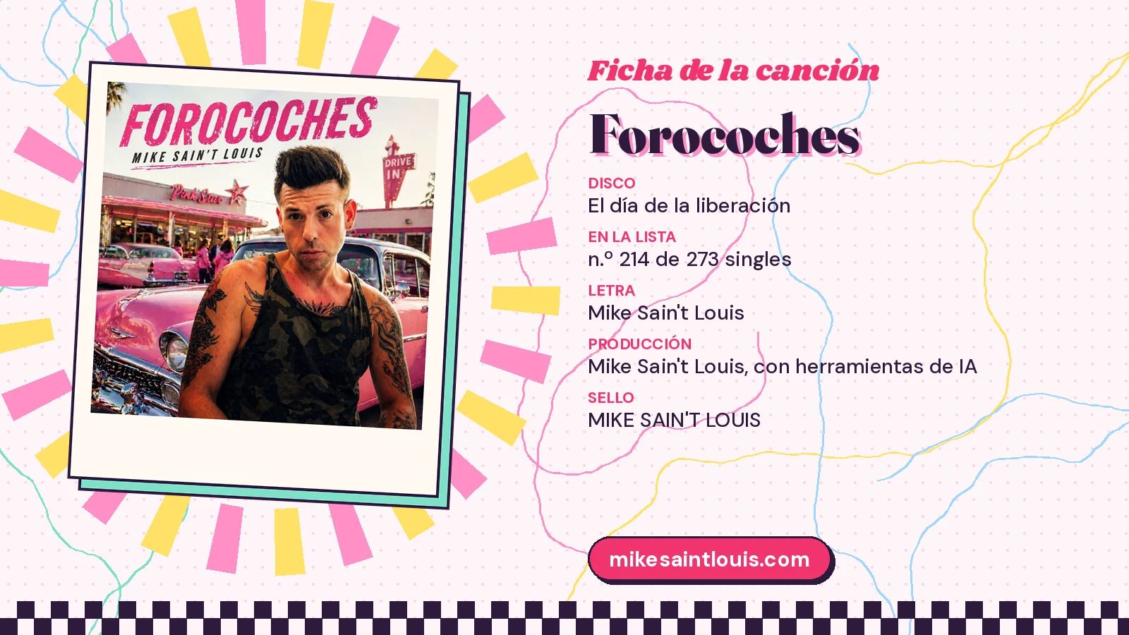 Song card for «Forocoches» with its cover art: from the album «El día de la liberación», lyrics and production by Mike Sain't Louis