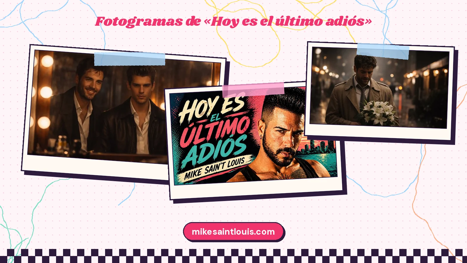 Stills from the official music video for «Hoy es el último adiós» by Mike Sain't Louis