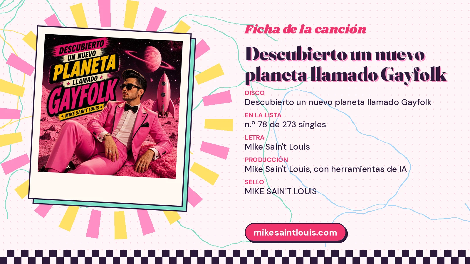 Song card for «Descubierto un nuevo planeta llamado Gayfolk» with its cover art: from the album «Descubierto un nuevo planeta llamado Gayfolk», lyrics and production by Mike Sain't Louis